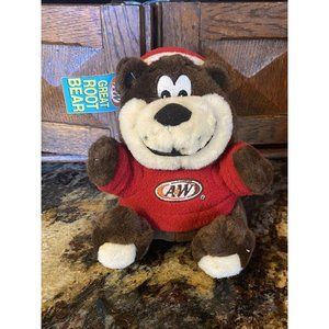 A&W Root Beer Soda Bear 6" Plush *RARE* 2003 With Tags Stuffed Toy‎